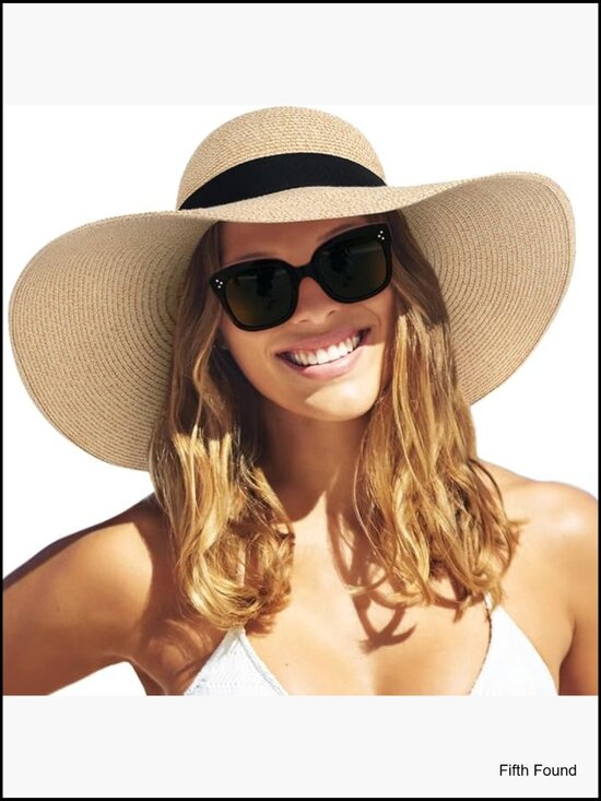 Wide Brim Sun Hat UPF 80 Foldable Packable Floppy Beach Summer Hat